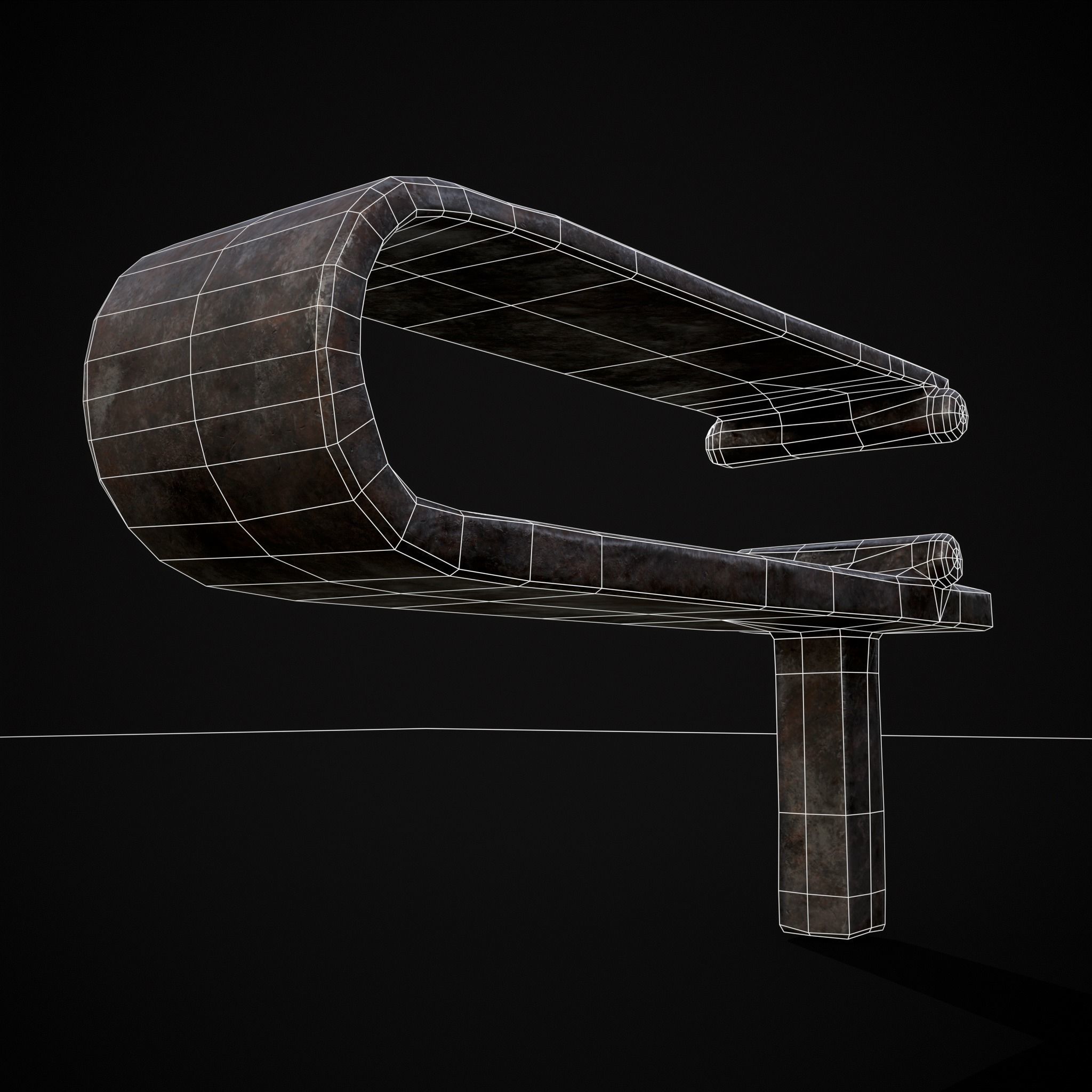 Medieval Blacksmith Fuller Low-poly 3D model_8