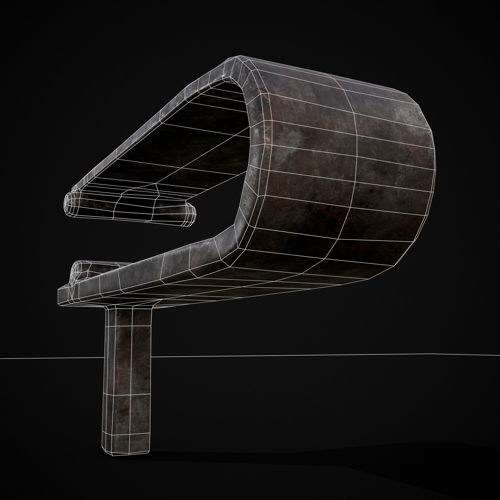 Medieval Blacksmith Fuller Low-poly 3D model_16