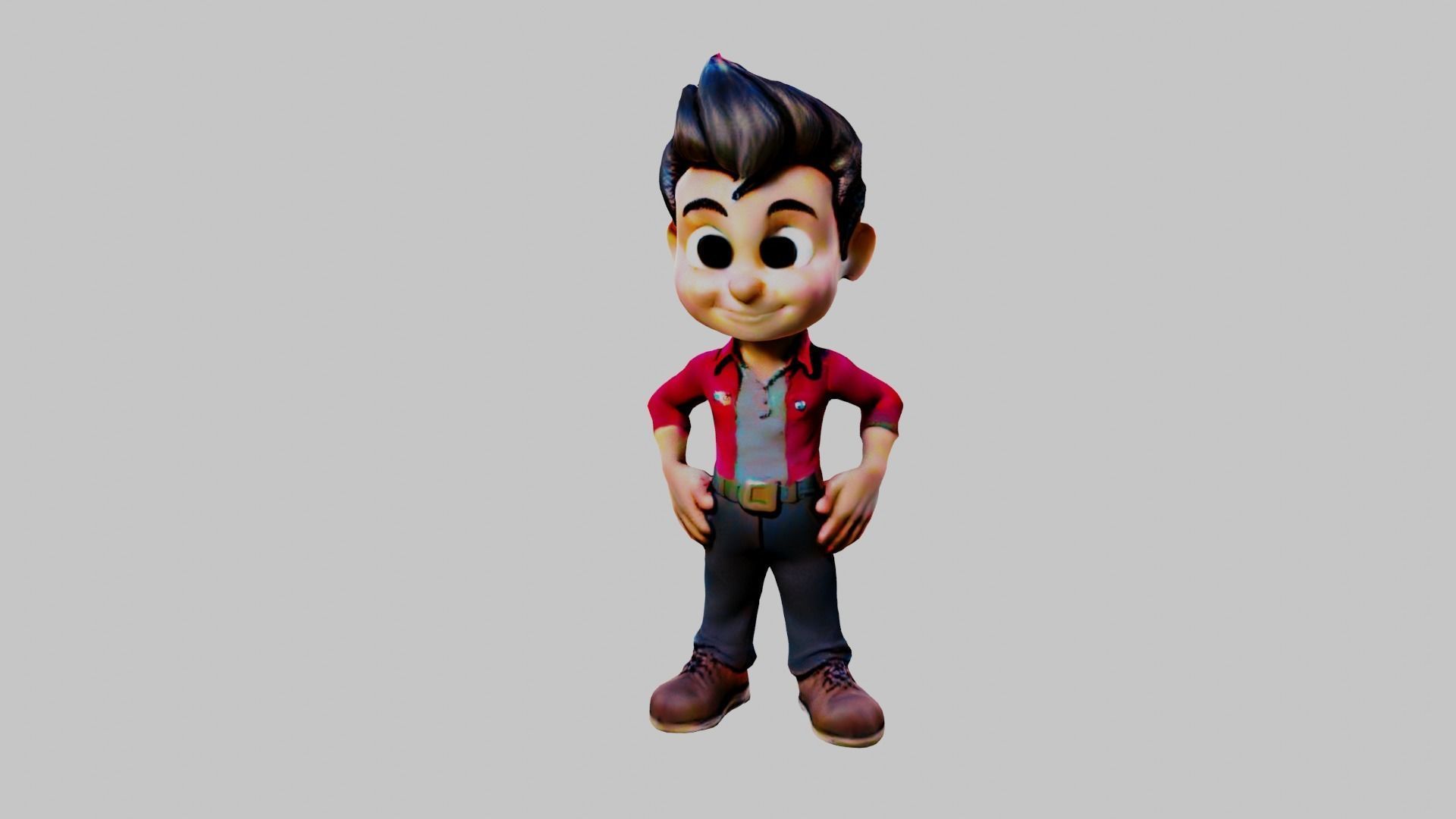 Cartoon Boy - Badboy Low-poly 3D model_3