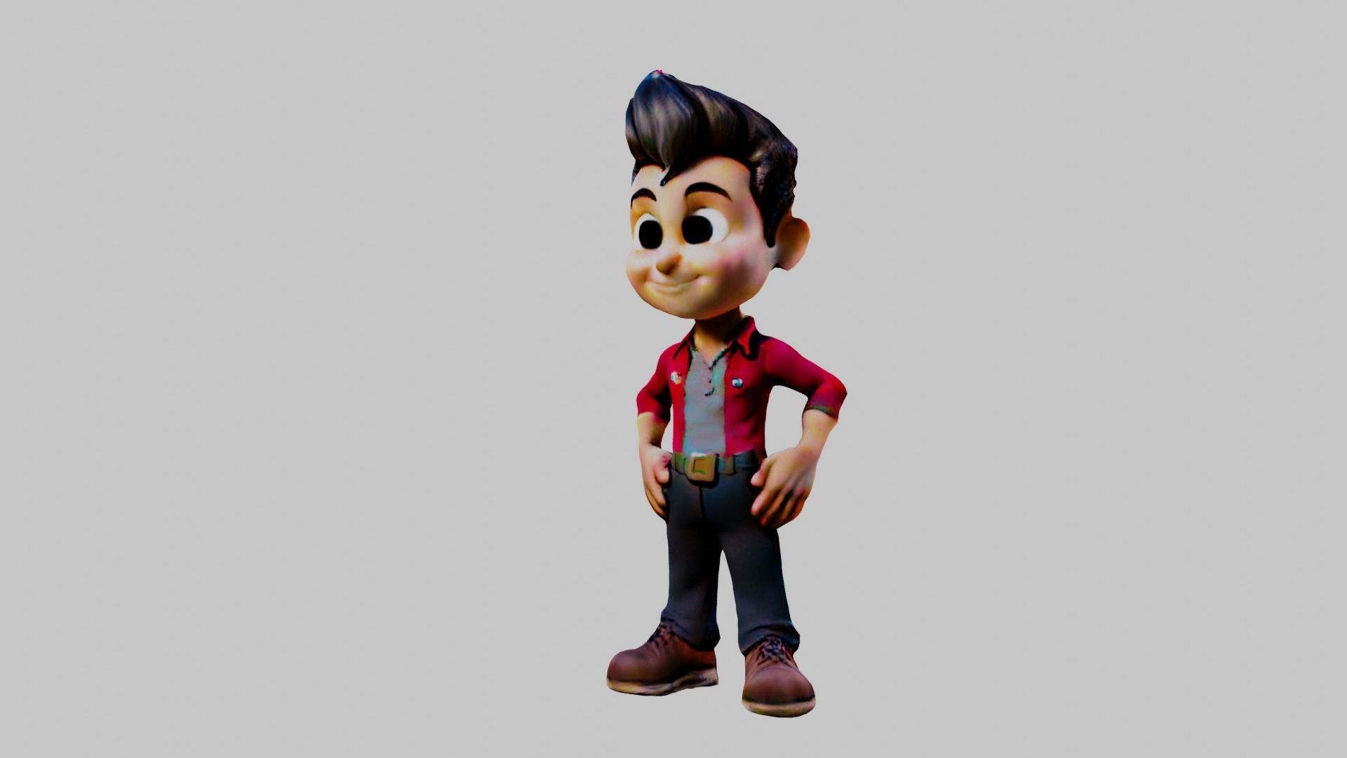 Cartoon Boy - Badboy Low-poly 3D model_4
