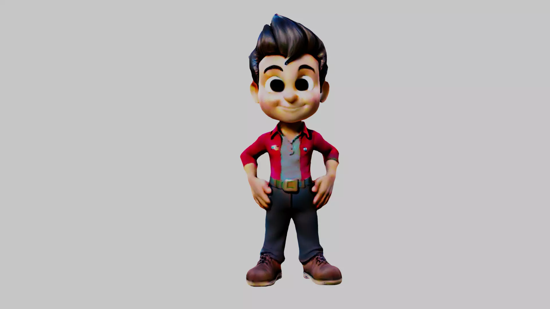 Cartoon Boy - Badboy Low-poly 3D model_0
