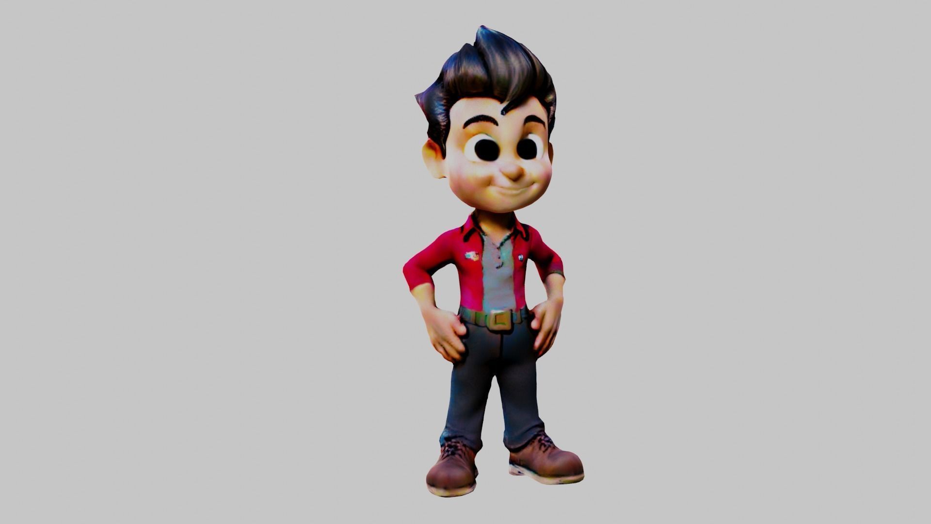 Cartoon Boy - Badboy Low-poly 3D model_5