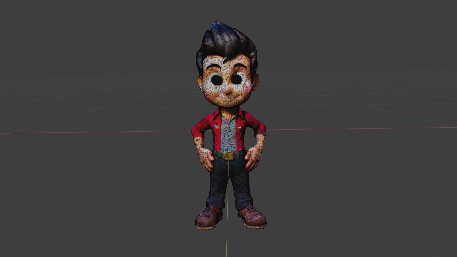 Cartoon Boy - Badboy Low-poly 3D model_7
