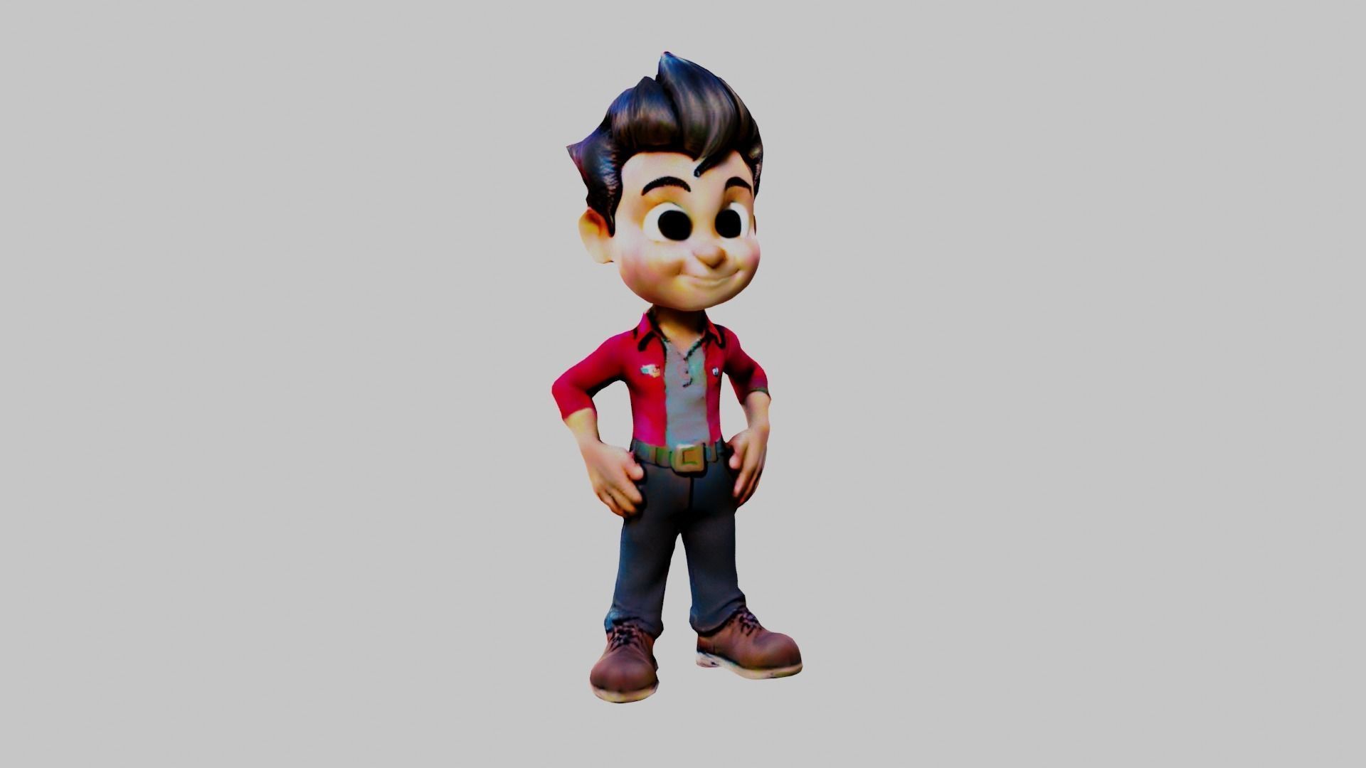 Cartoon Boy - Badboy Low-poly 3D model_1