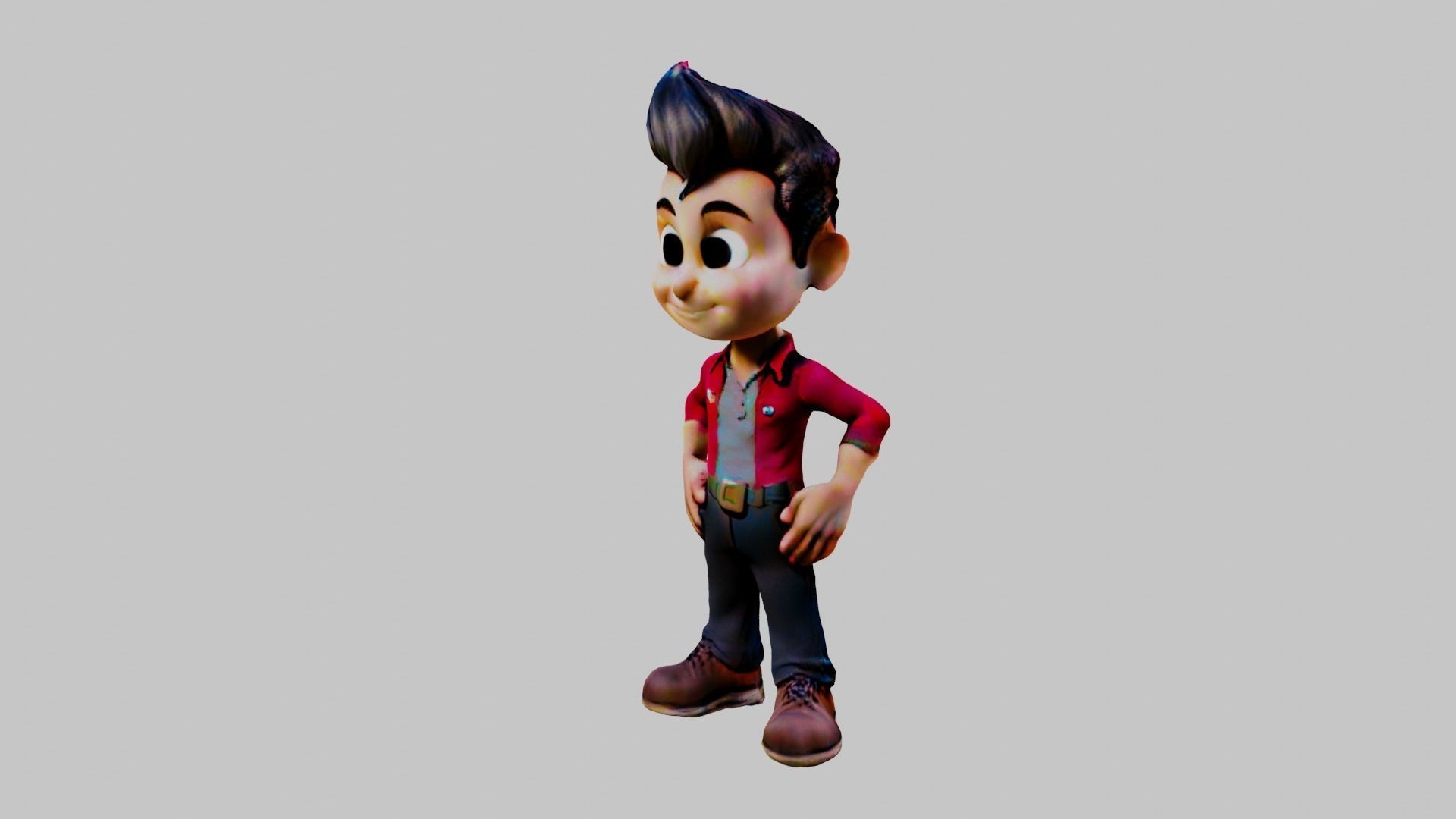 Cartoon Boy - Badboy Low-poly 3D model_2
