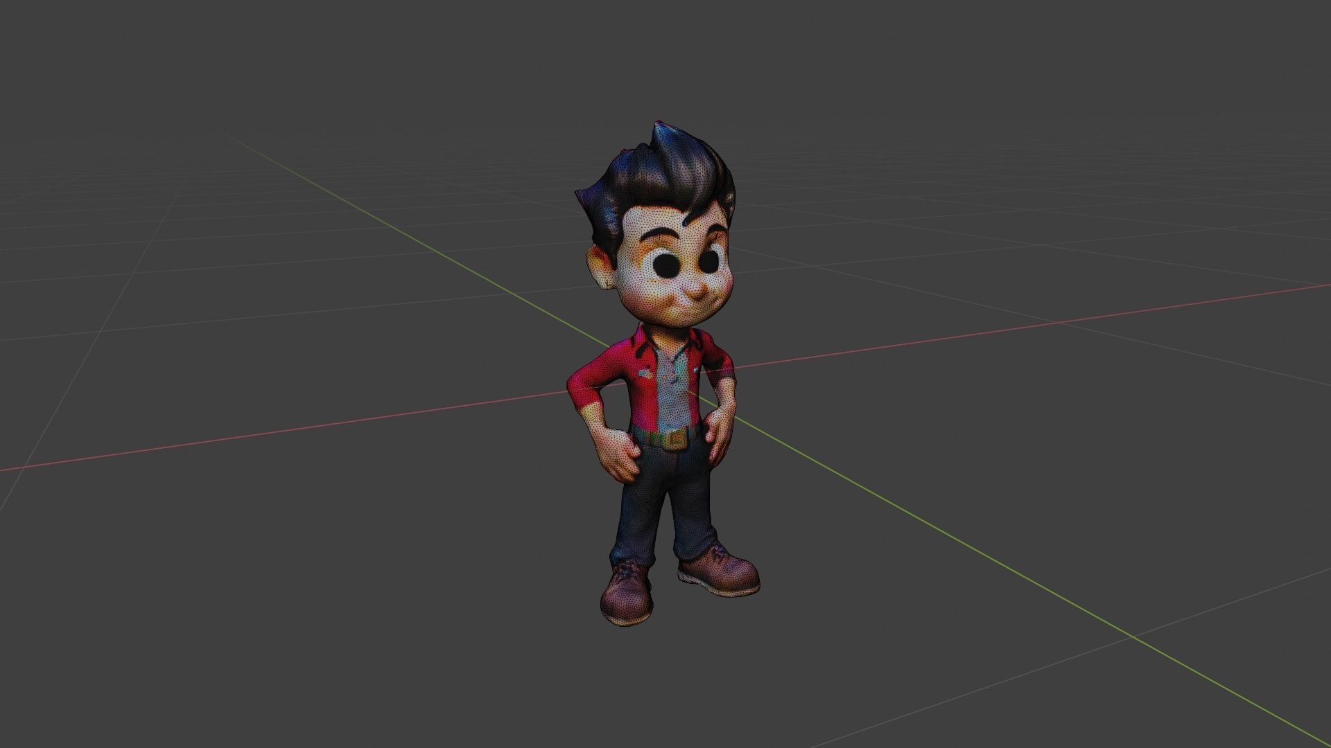 Cartoon Boy - Badboy Low-poly 3D model_6