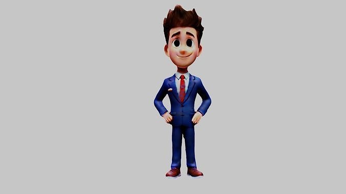 Business Boy Low-poly 3D model