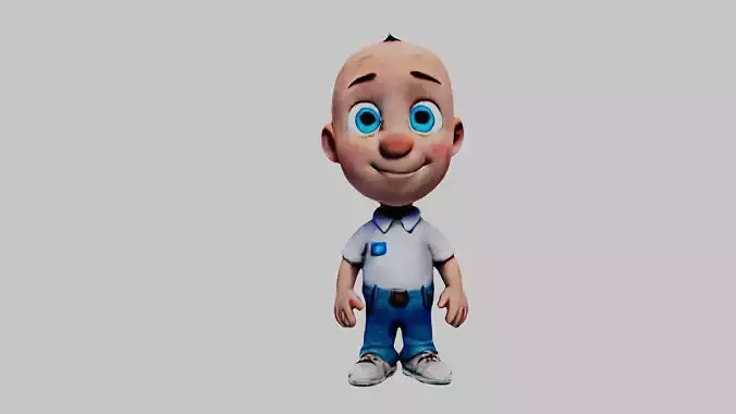 Bald Boy -  Cartoon Child