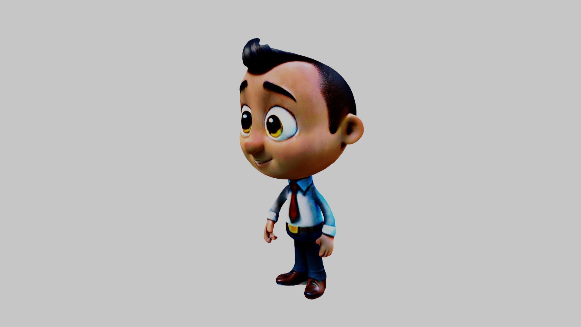Cartoon Boy Low-poly 3D model_2