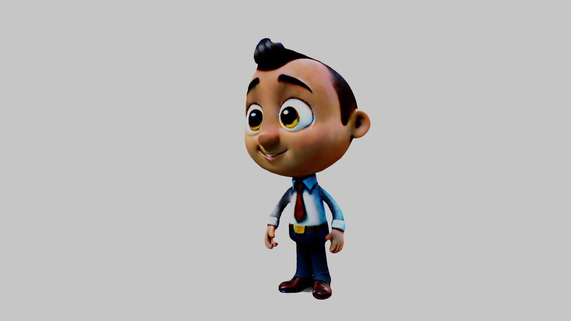 Cartoon Boy Low-poly 3D model_4