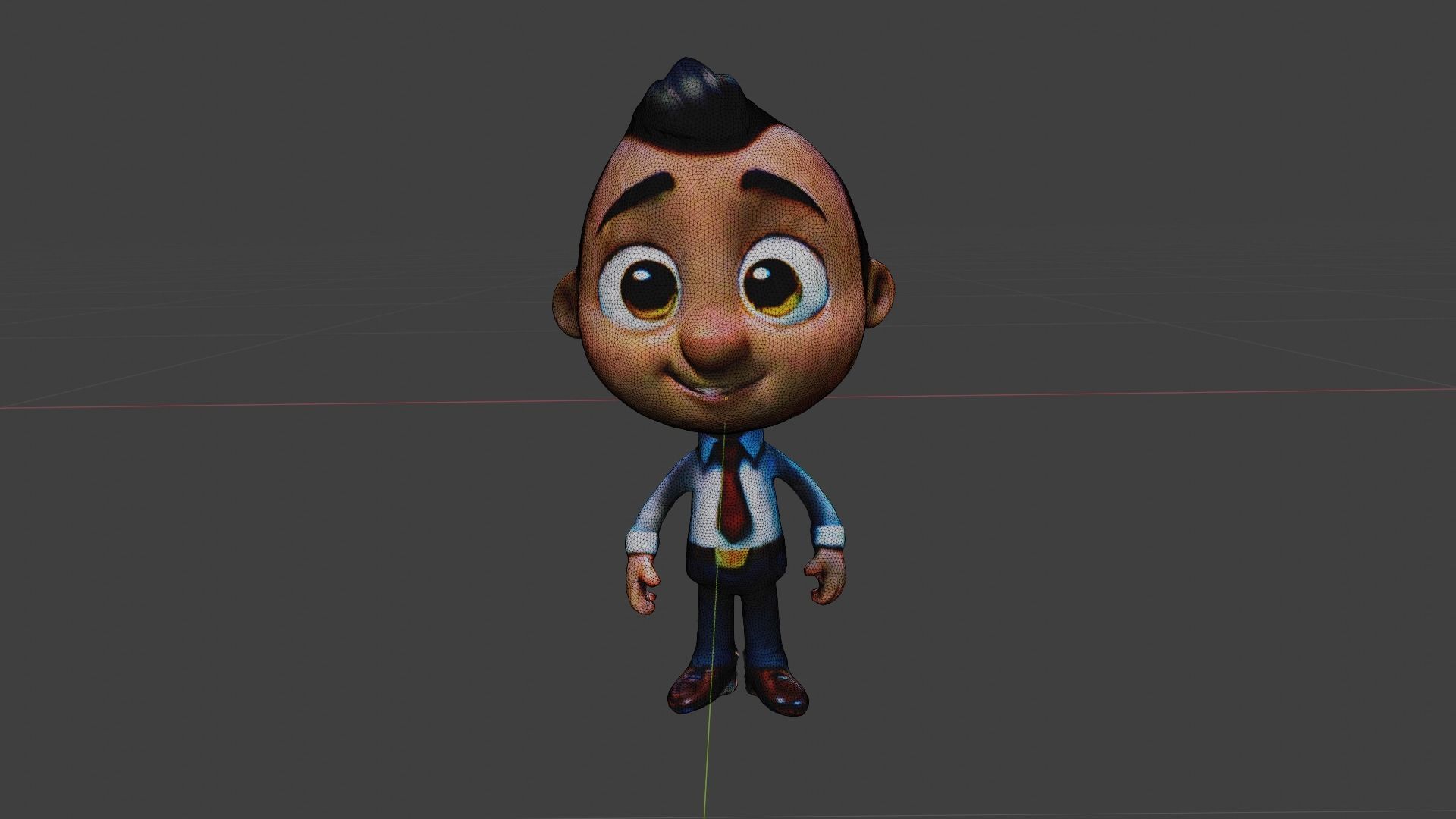 Cartoon Boy Low-poly 3D model_7