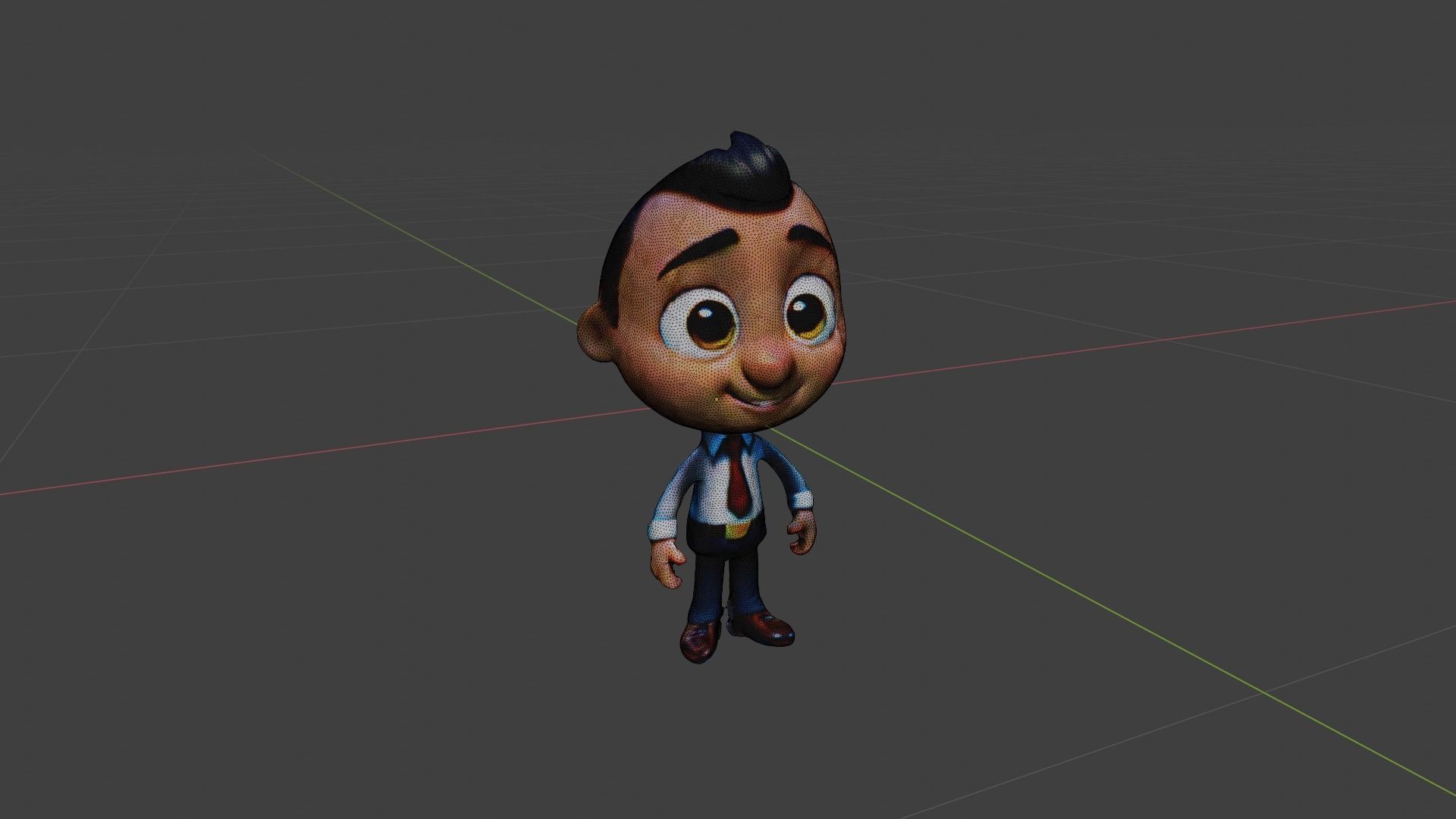 Cartoon Boy Low-poly 3D model_6