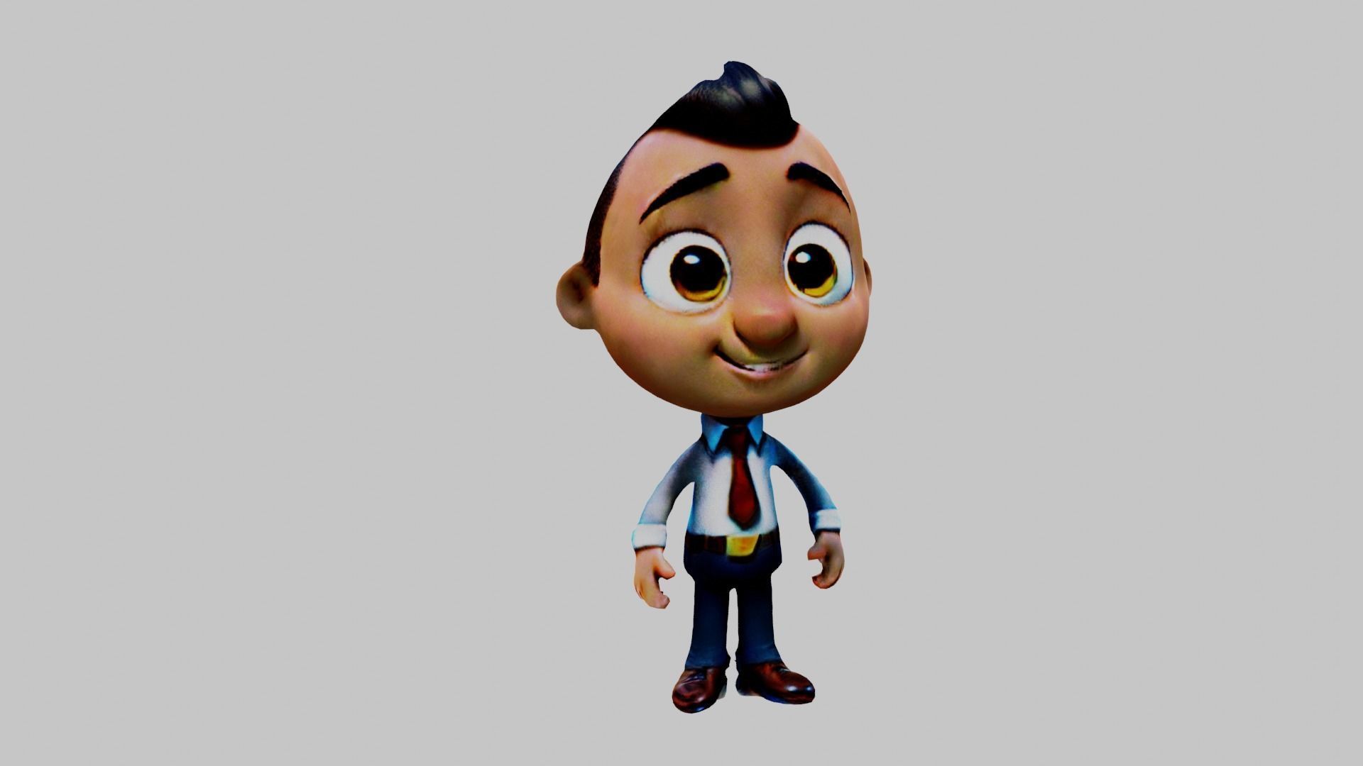 Cartoon Boy Low-poly 3D model_5