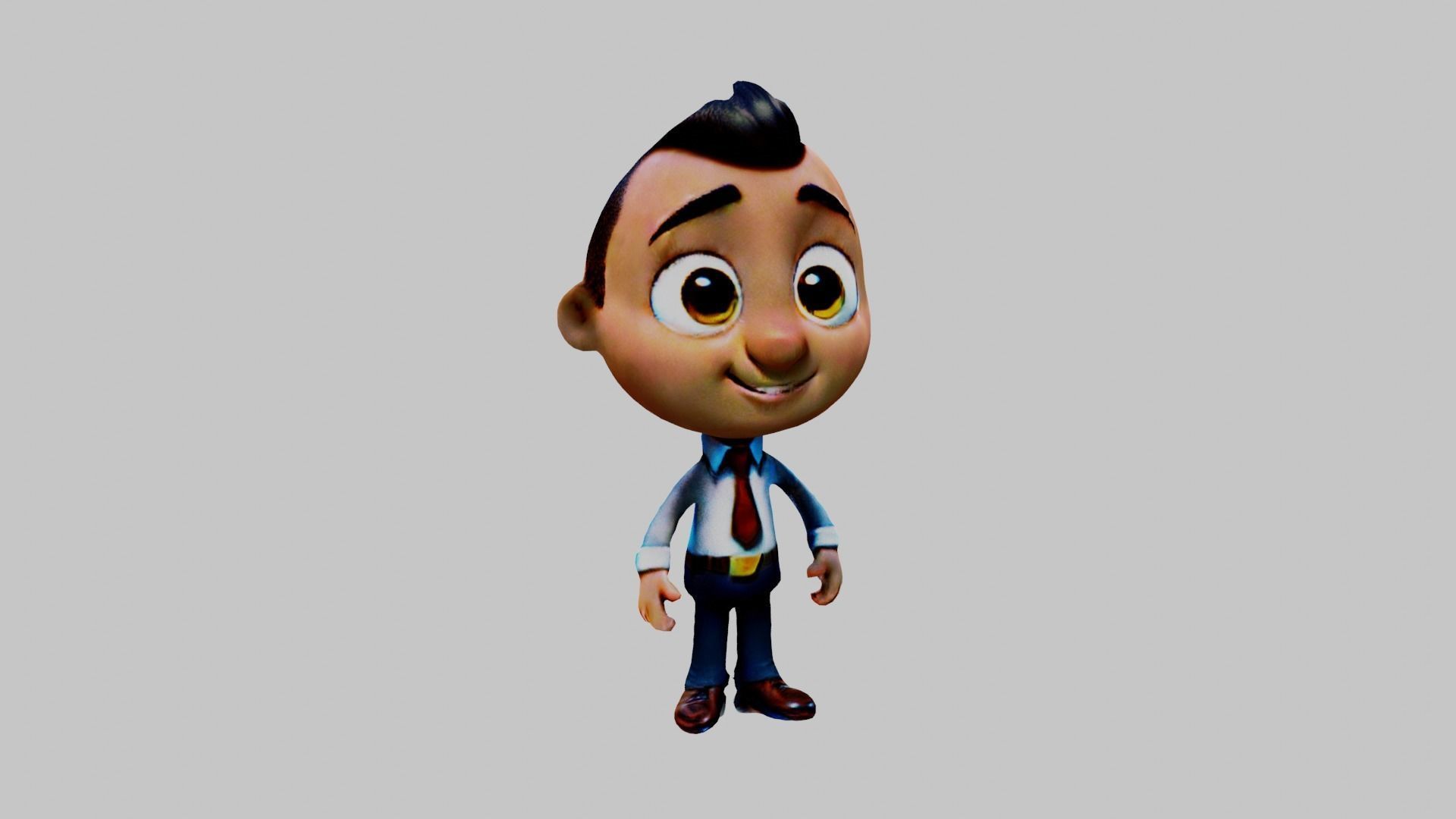 Cartoon Boy Low-poly 3D model_1