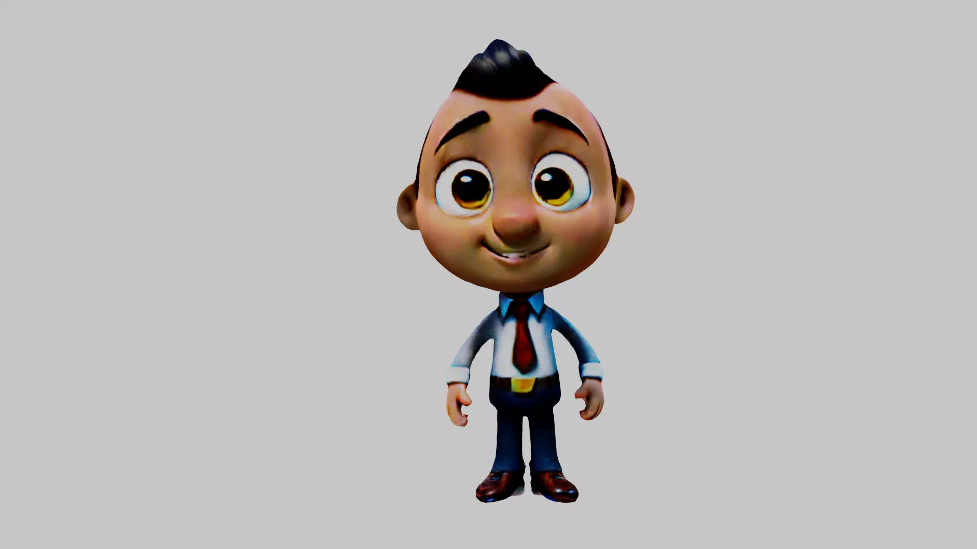 Cartoon Boy Low-poly 3D model_0