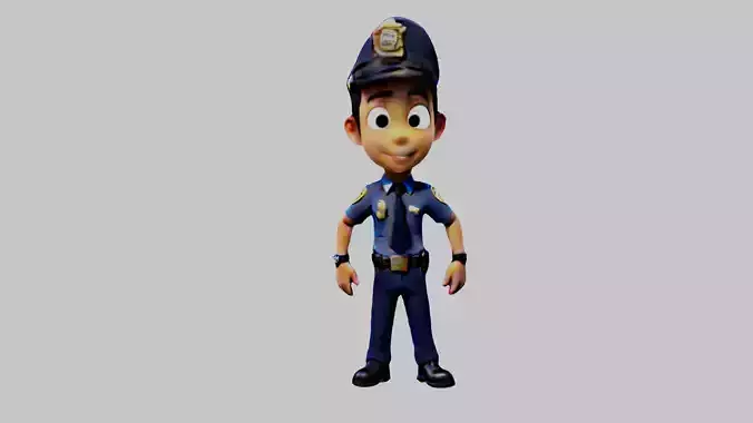 Cartoon Police Boy
