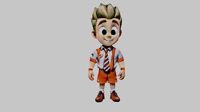 Student Boy Low-poly 3D model