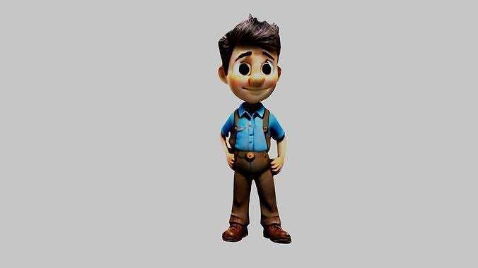 Cartoon Boy Low-poly 3D model