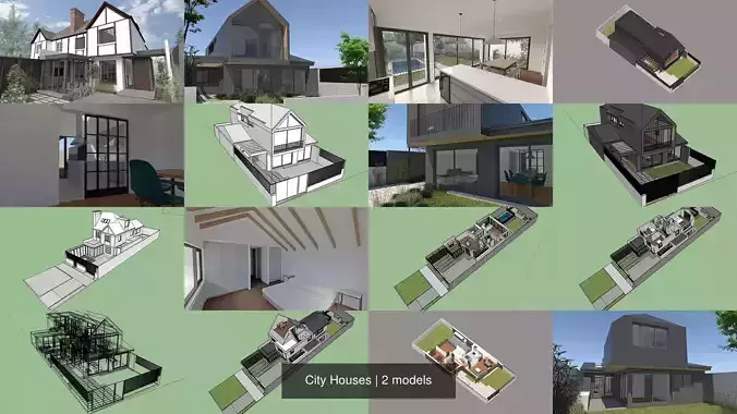 City Houses 3D Model Collection