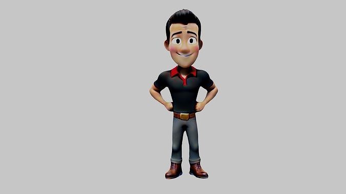  Cartoon Character Boy Low-poly 3D model