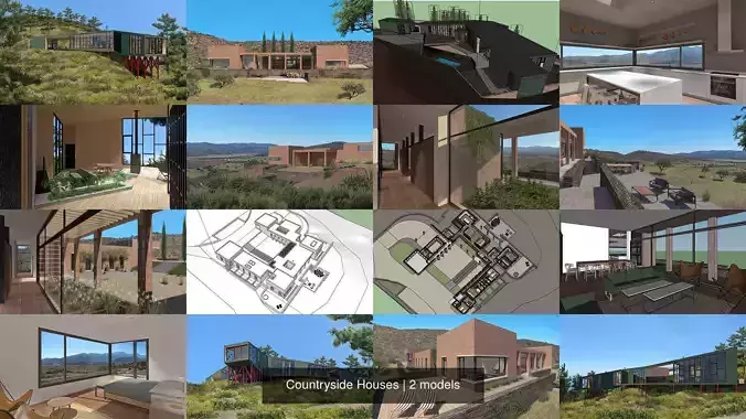 Countryside Houses 3D Model Collection