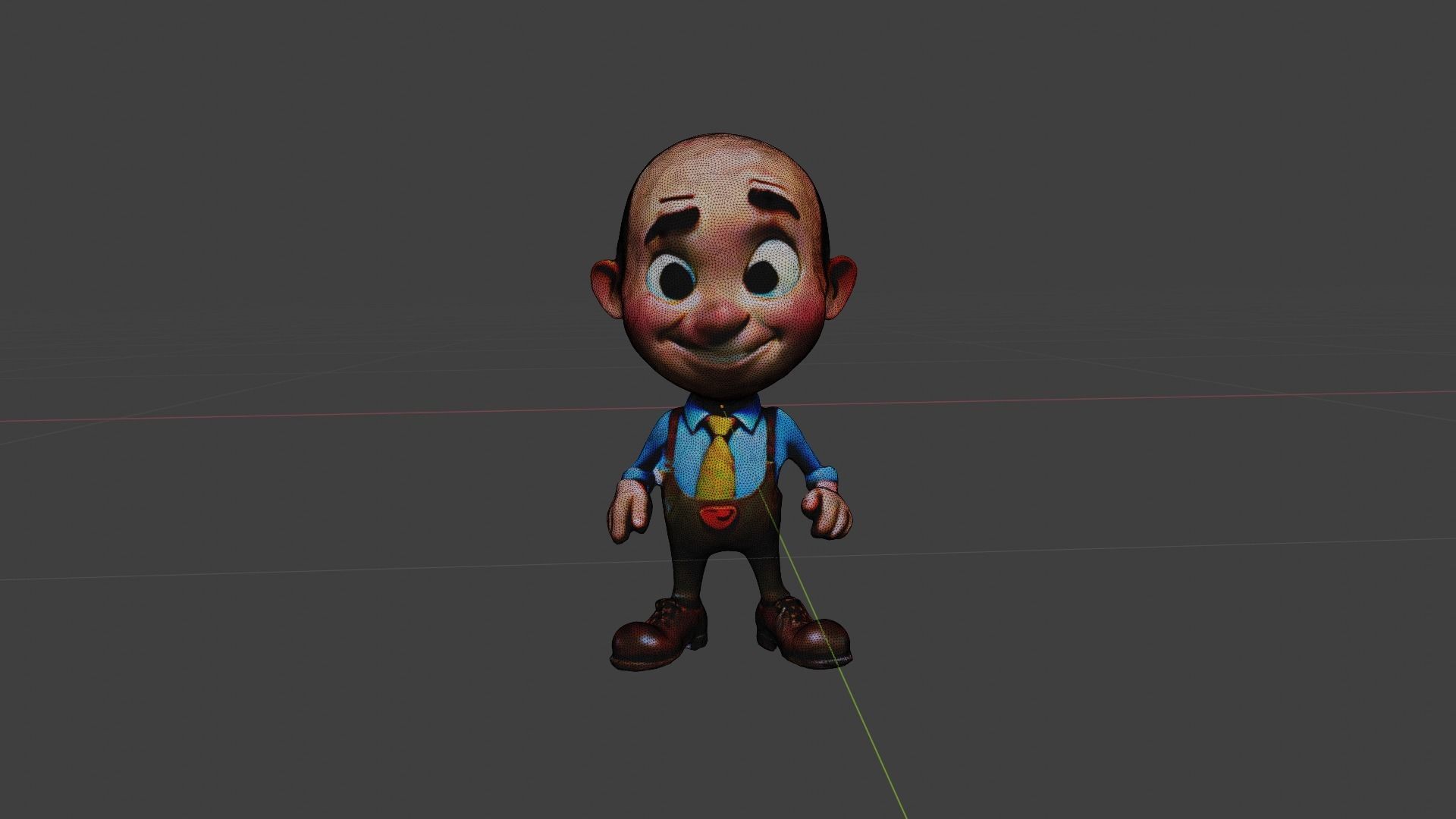  Cartoon Character Grandfather Low-poly 3D model_7