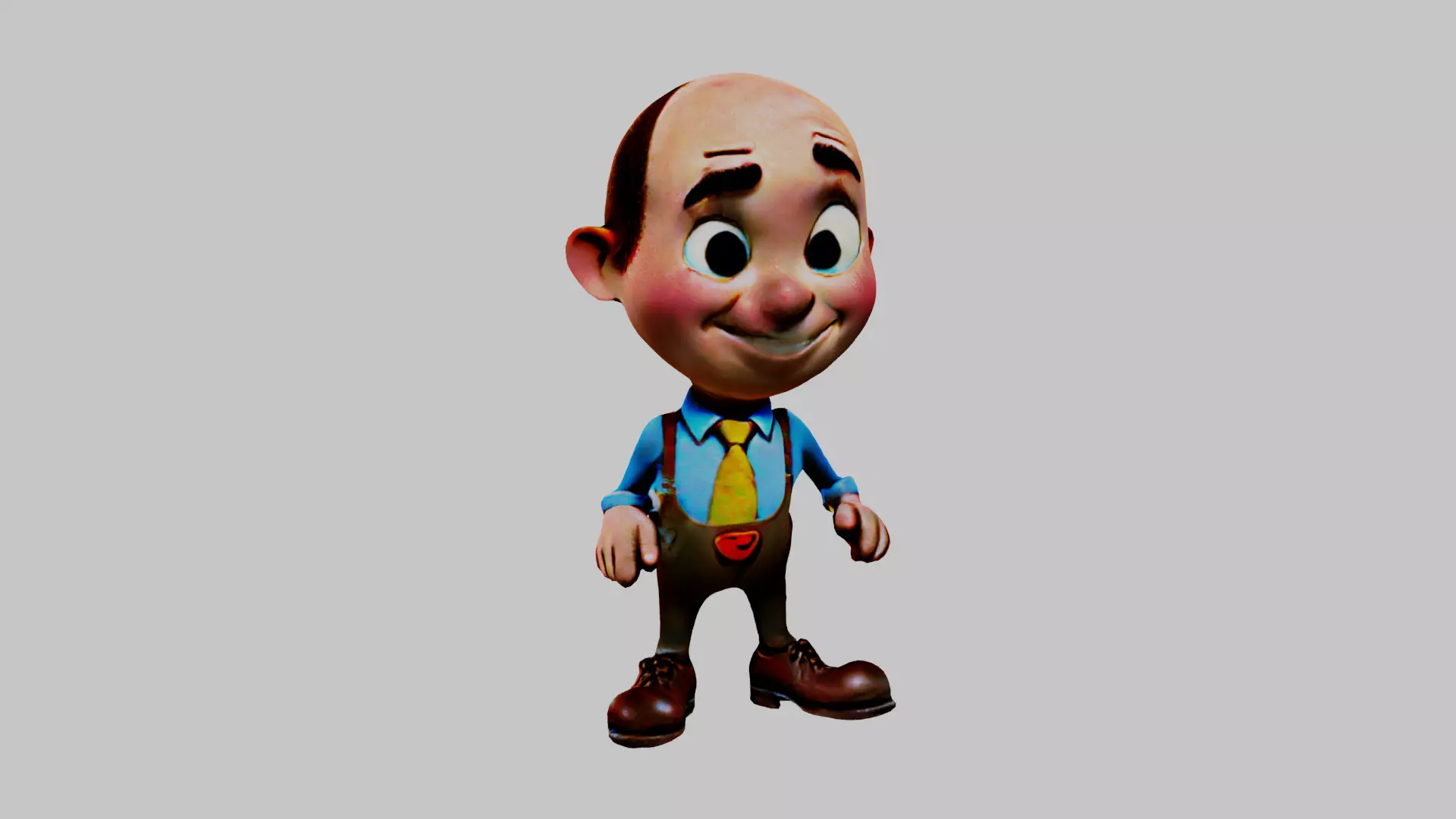  Cartoon Character Grandfather Low-poly 3D model_0