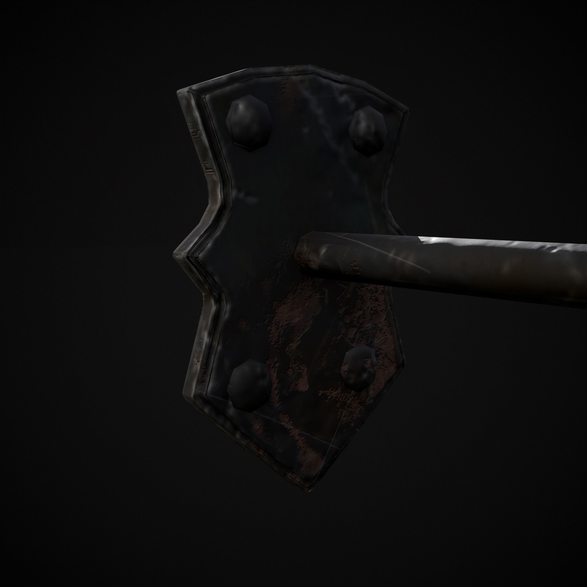 Medieval Spiral Wall Torch Low-poly 3D model_11