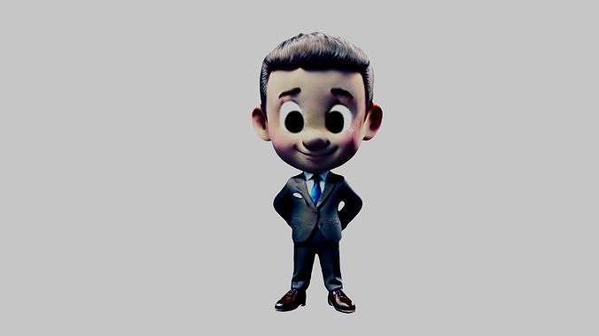 Cartoon Character Boy Low-poly 3D model