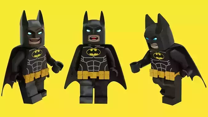 LEGO Style Batman Minifigure 3D Model  Dark Knight Version