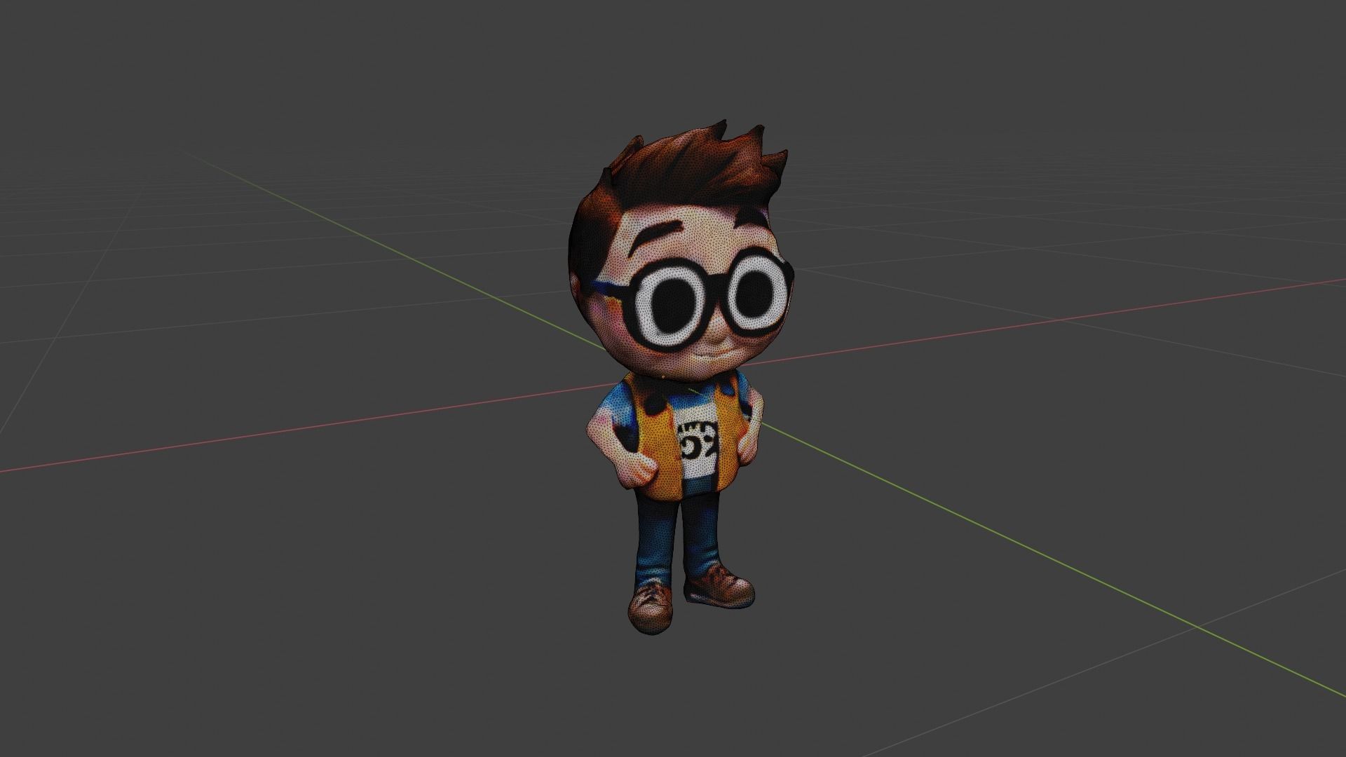 Cartoon Character Boy Low-poly 3D model_6