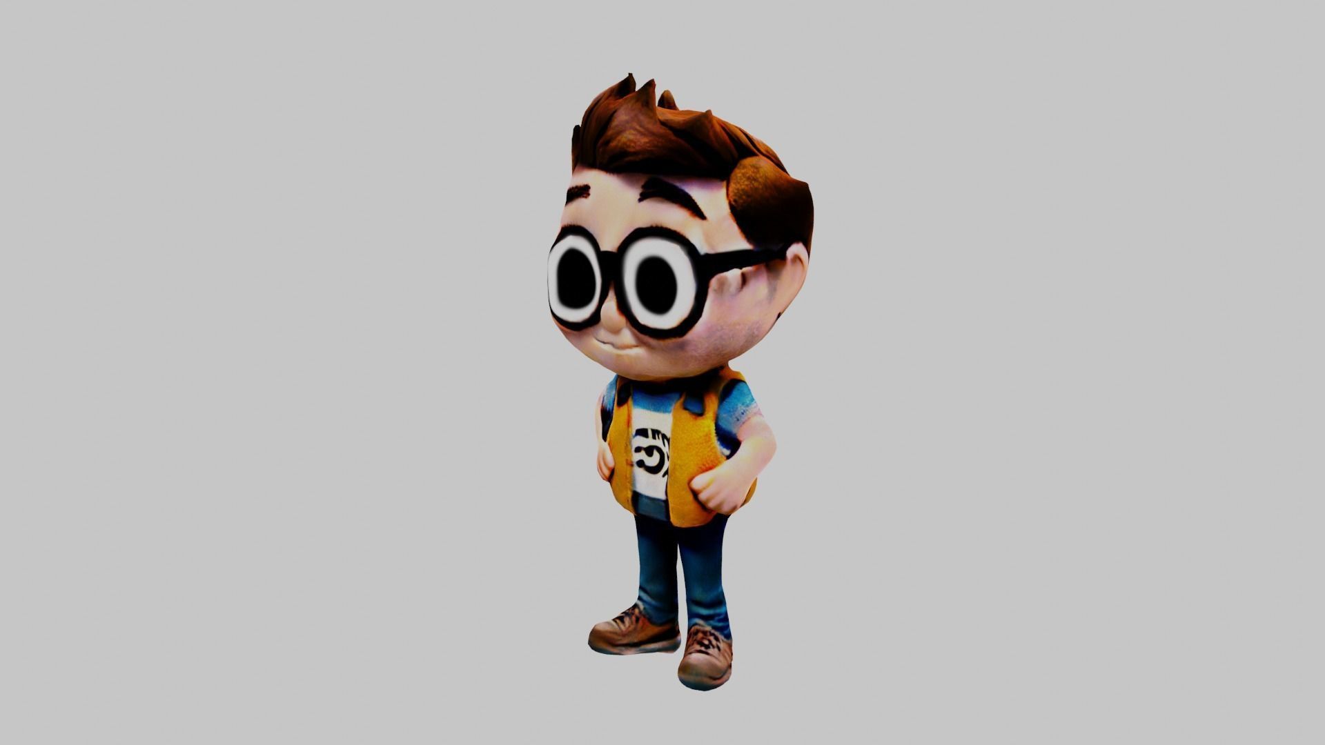 Cartoon Character Boy Low-poly 3D model_2