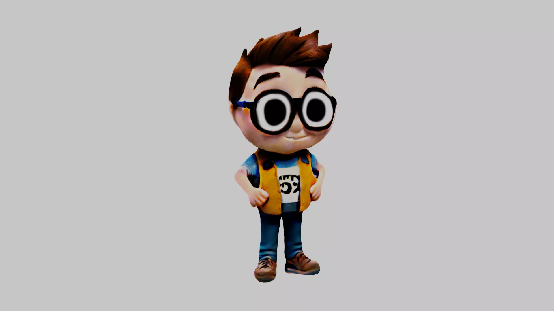 Cartoon Character Boy Low-poly 3D model_0