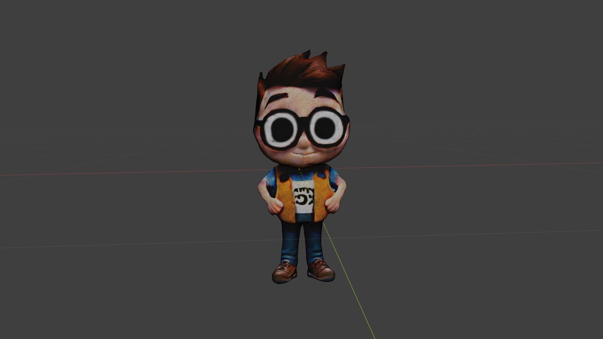 Cartoon Character Boy Low-poly 3D model_7
