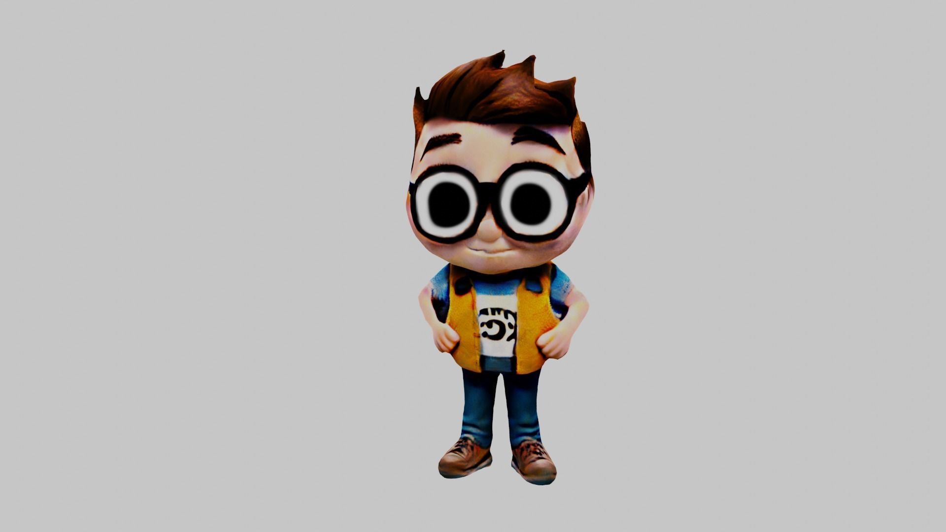 Cartoon Character Boy Low-poly 3D model_3
