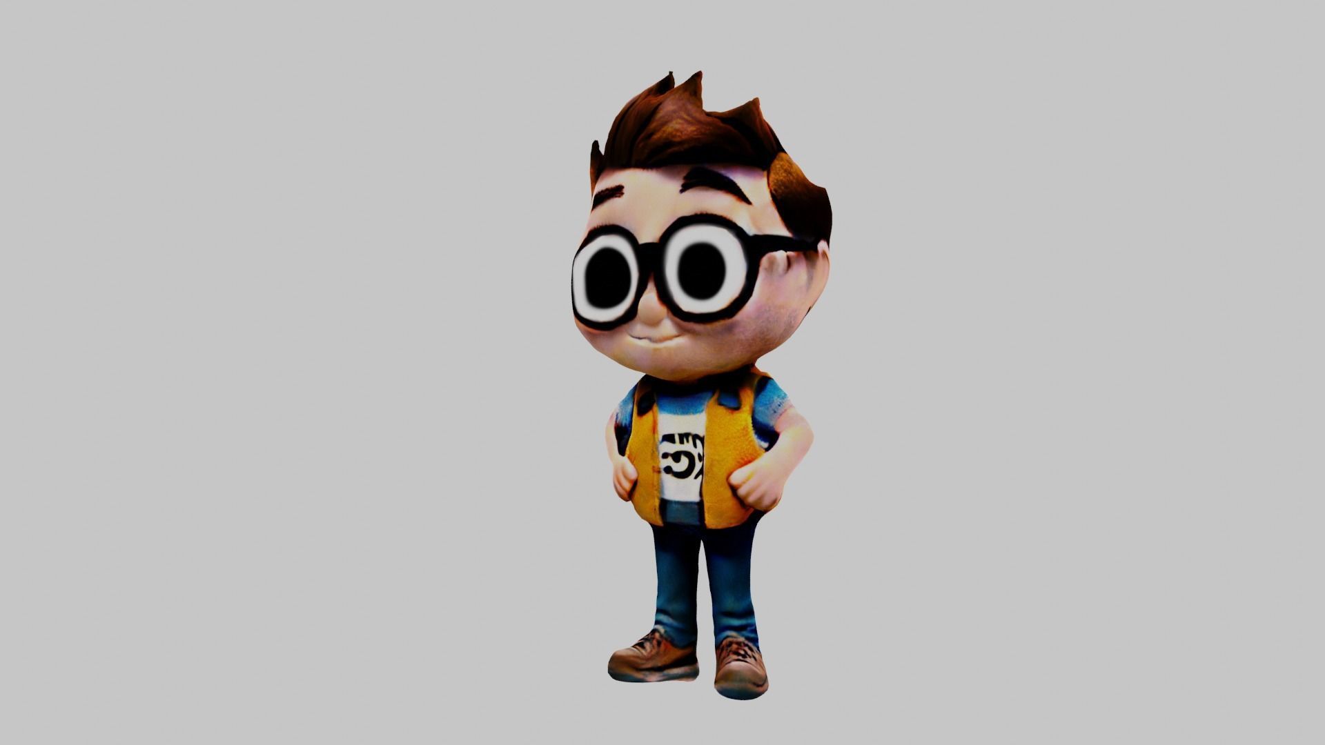 Cartoon Character Boy Low-poly 3D model_4