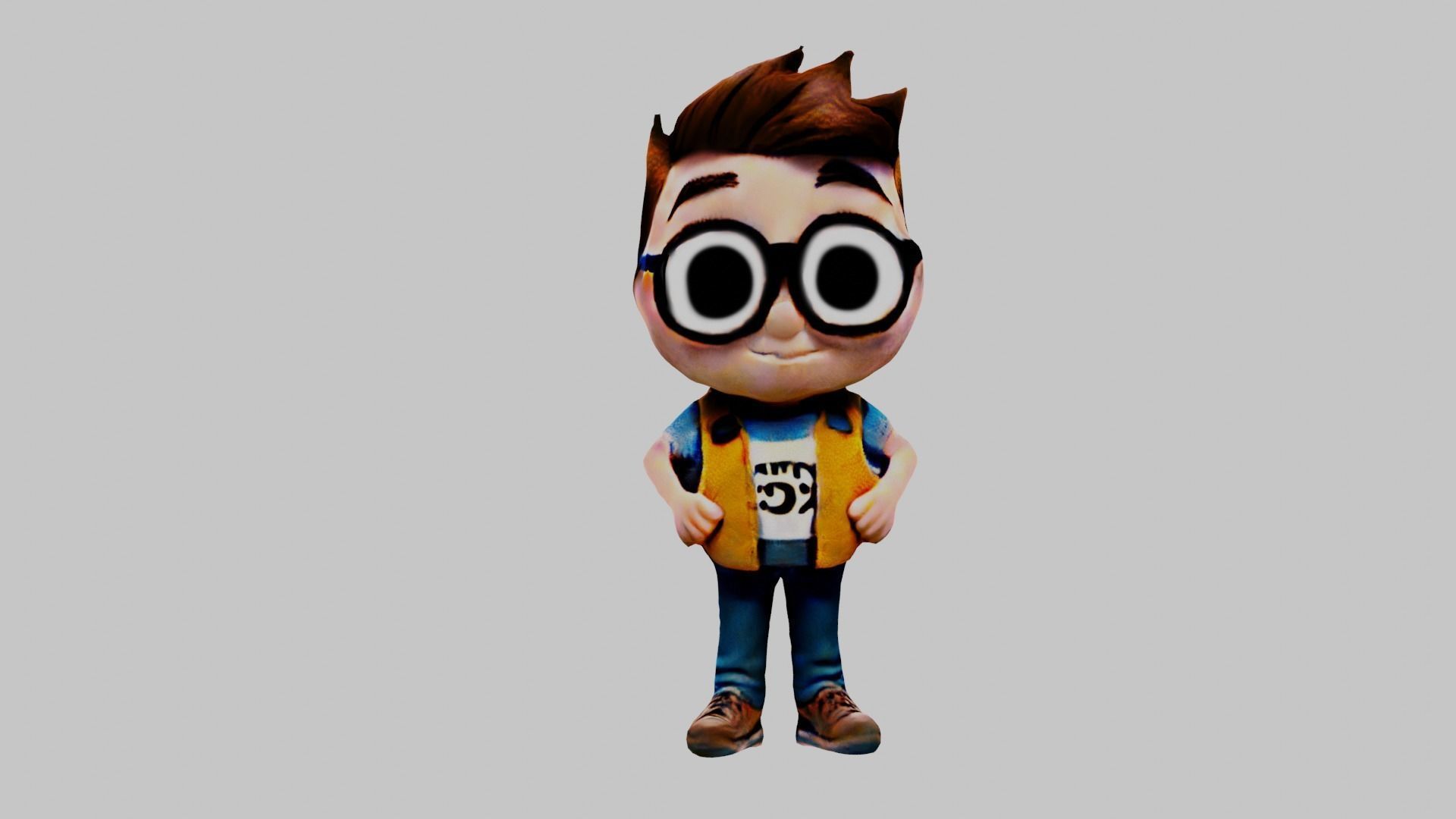 Cartoon Character Boy Low-poly 3D model_1