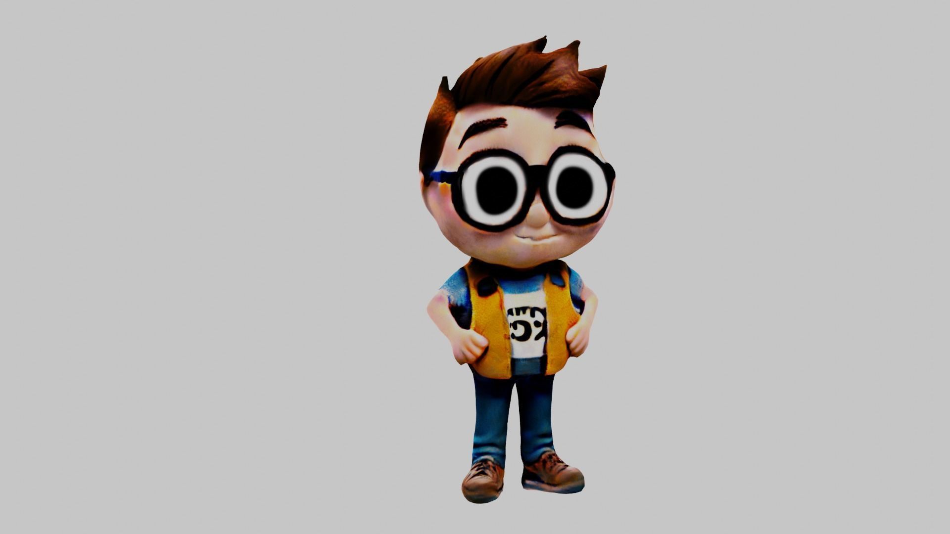 Cartoon Character Boy Low-poly 3D model_5