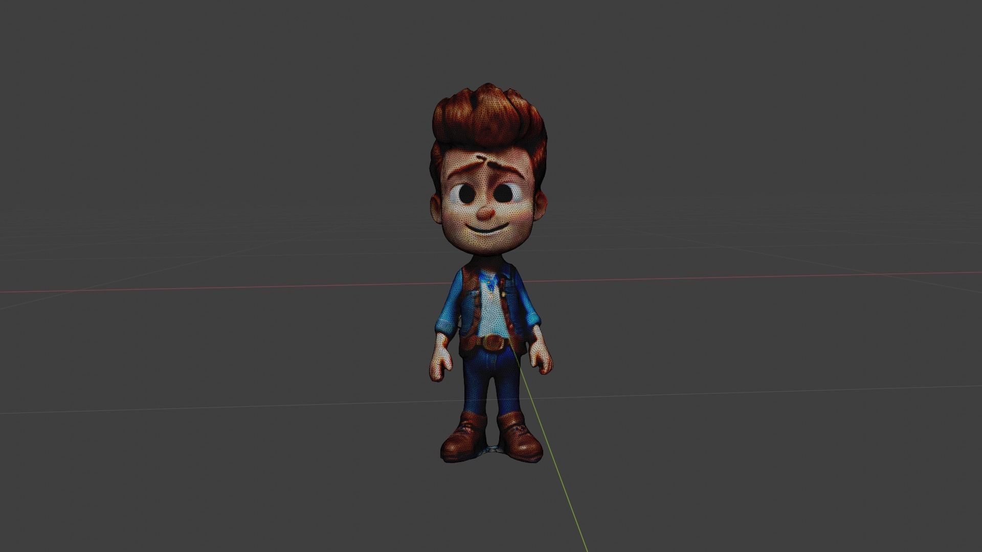 Cartoon Character Boy Low-poly 3D model_7