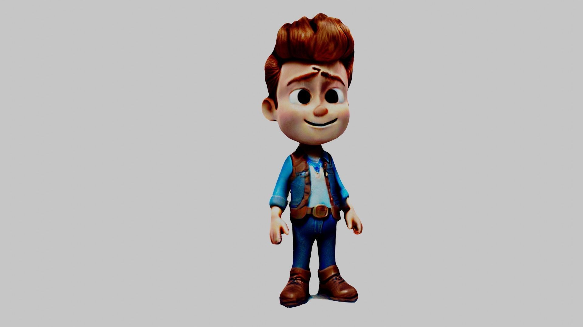 Cartoon Character Boy Low-poly 3D model_5