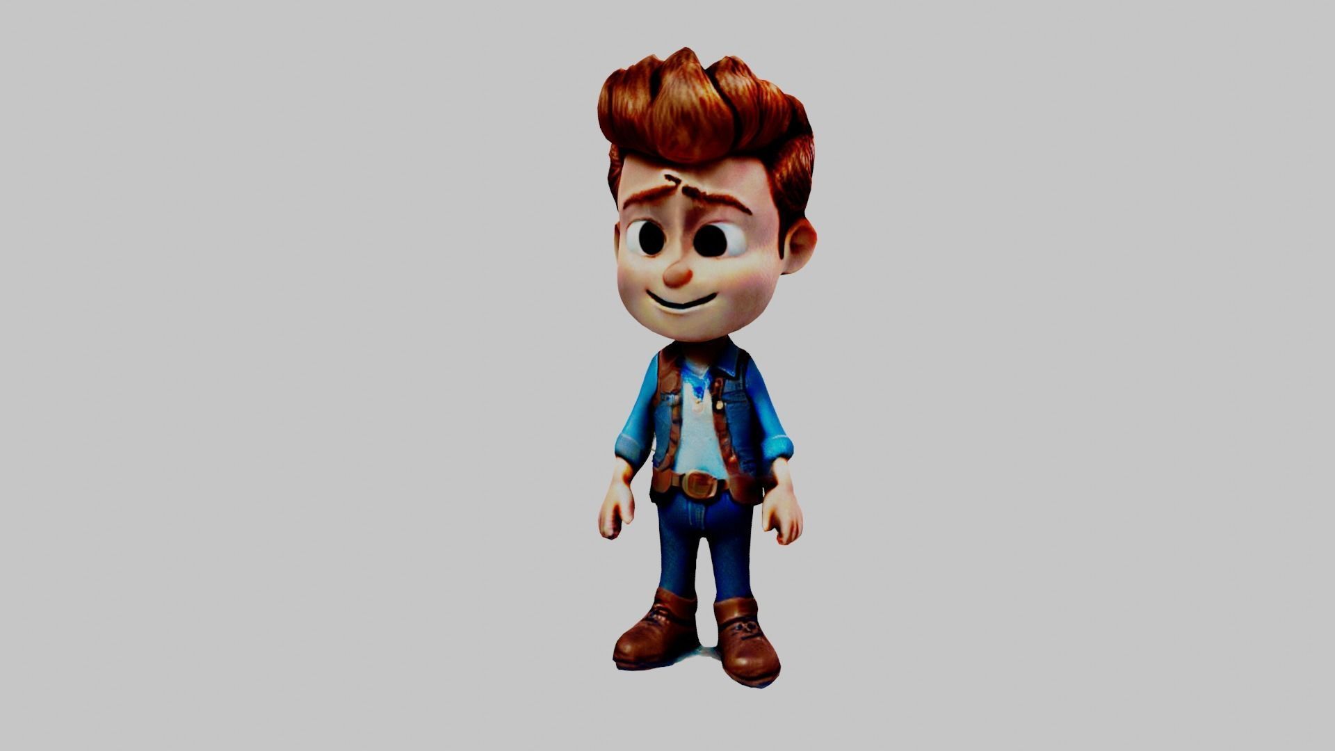 Cartoon Character Boy Low-poly 3D model_3