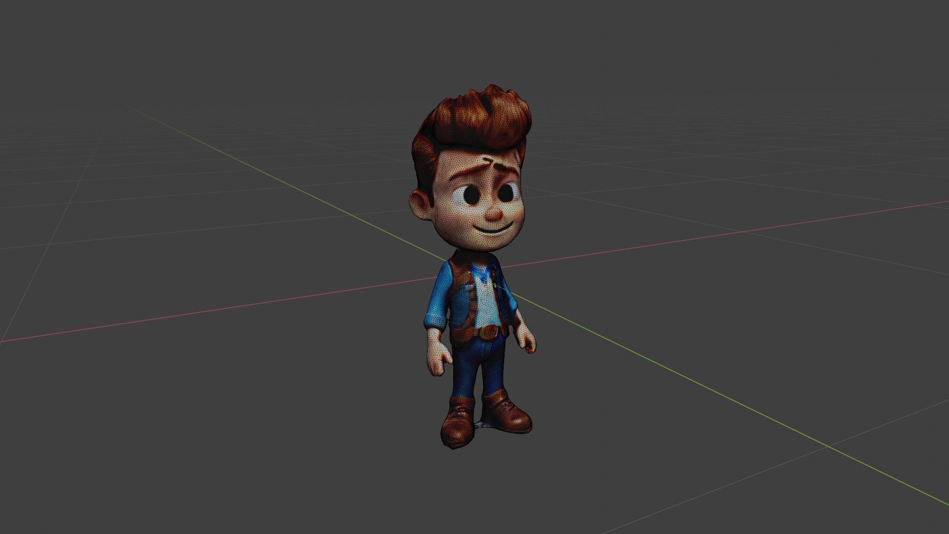 Cartoon Character Boy Low-poly 3D model_6