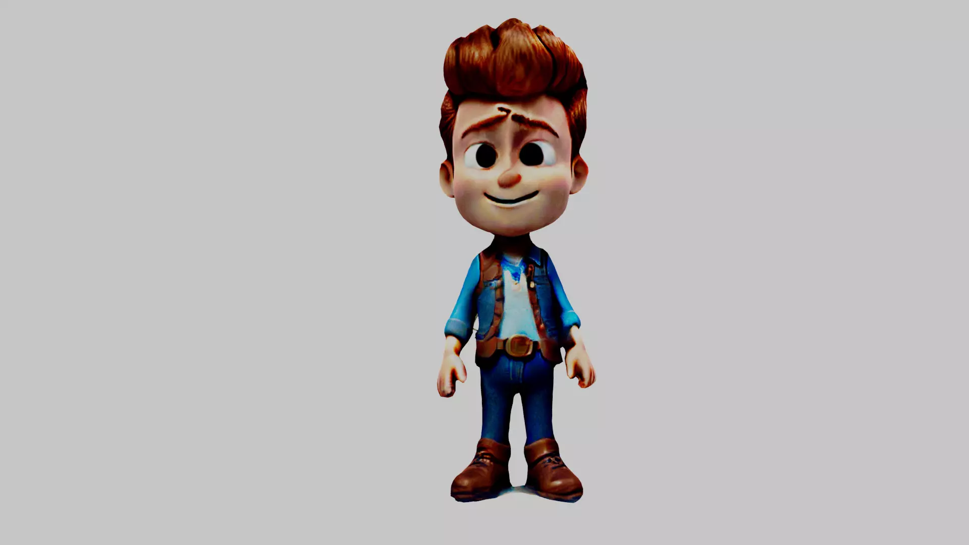 Cartoon Character Boy Low-poly 3D model_0
