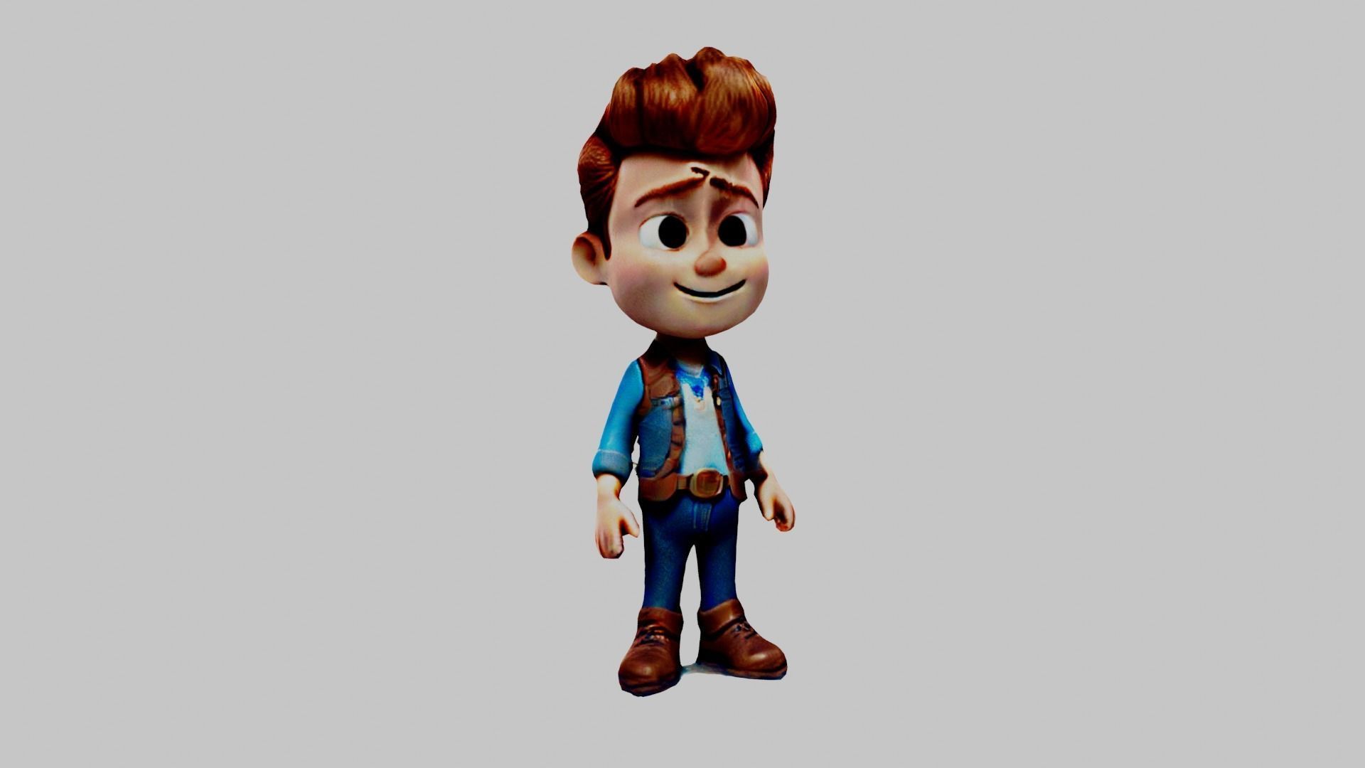 Cartoon Character Boy Low-poly 3D model_1