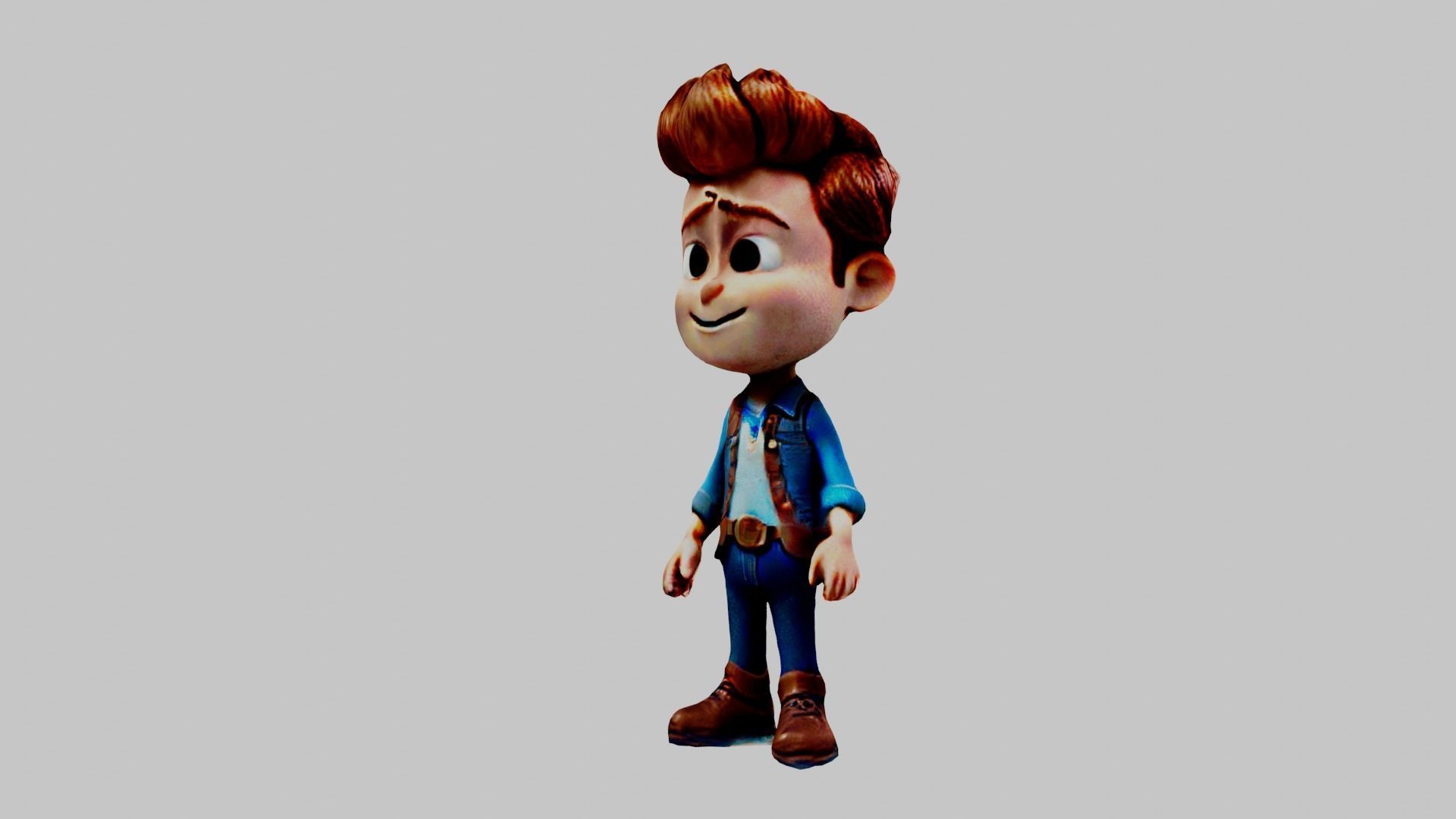 Cartoon Character Boy Low-poly 3D model_4