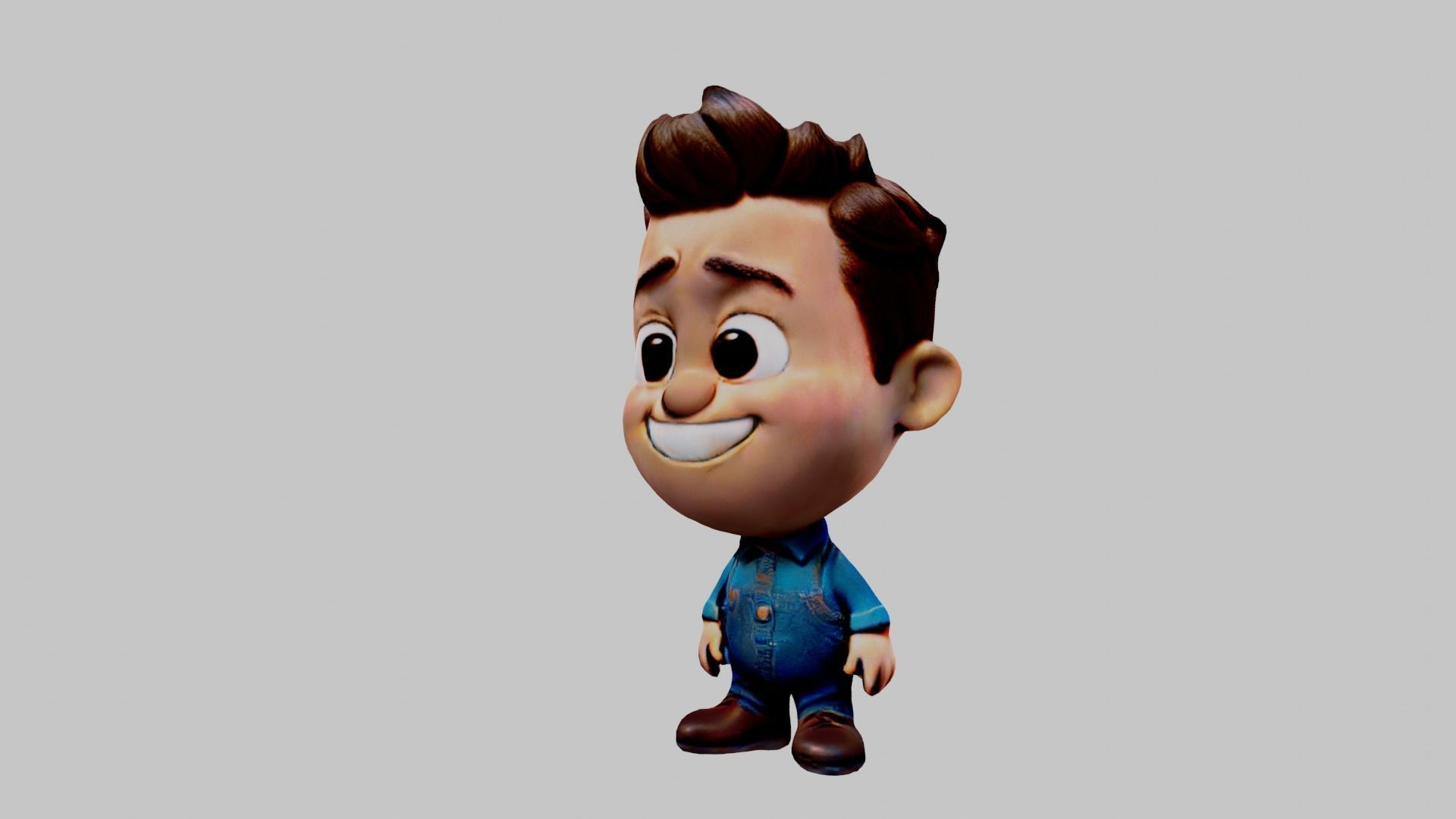 Cartoon Character Boy Low-poly 3D model_4