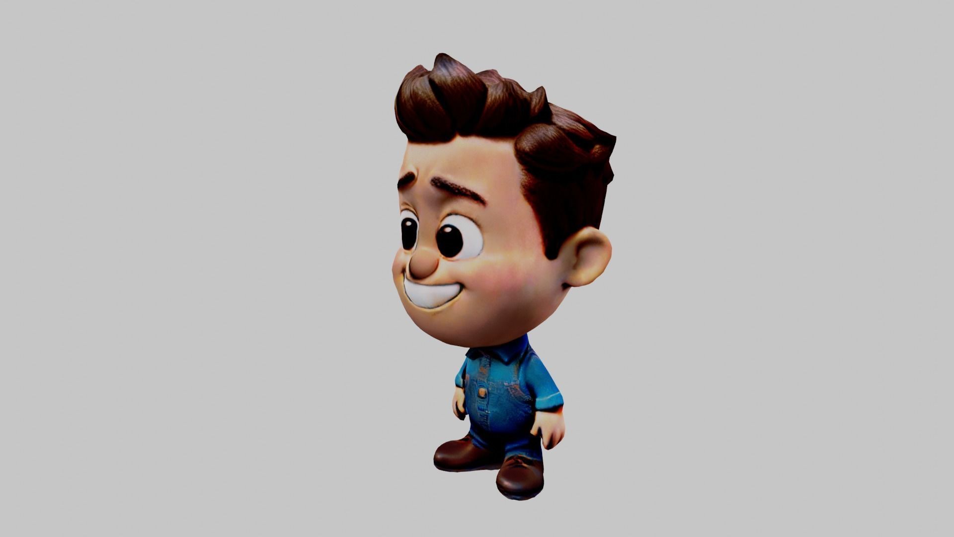 Cartoon Character Boy Low-poly 3D model_2