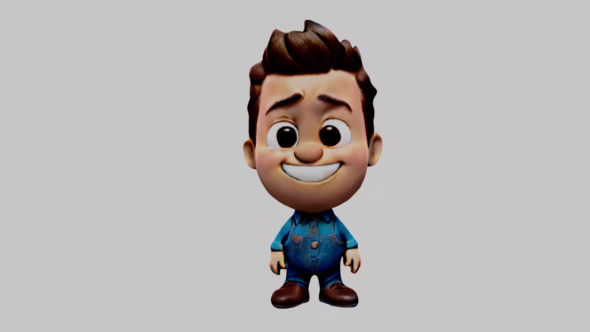 Cartoon Character Boy Low-poly 3D model_0