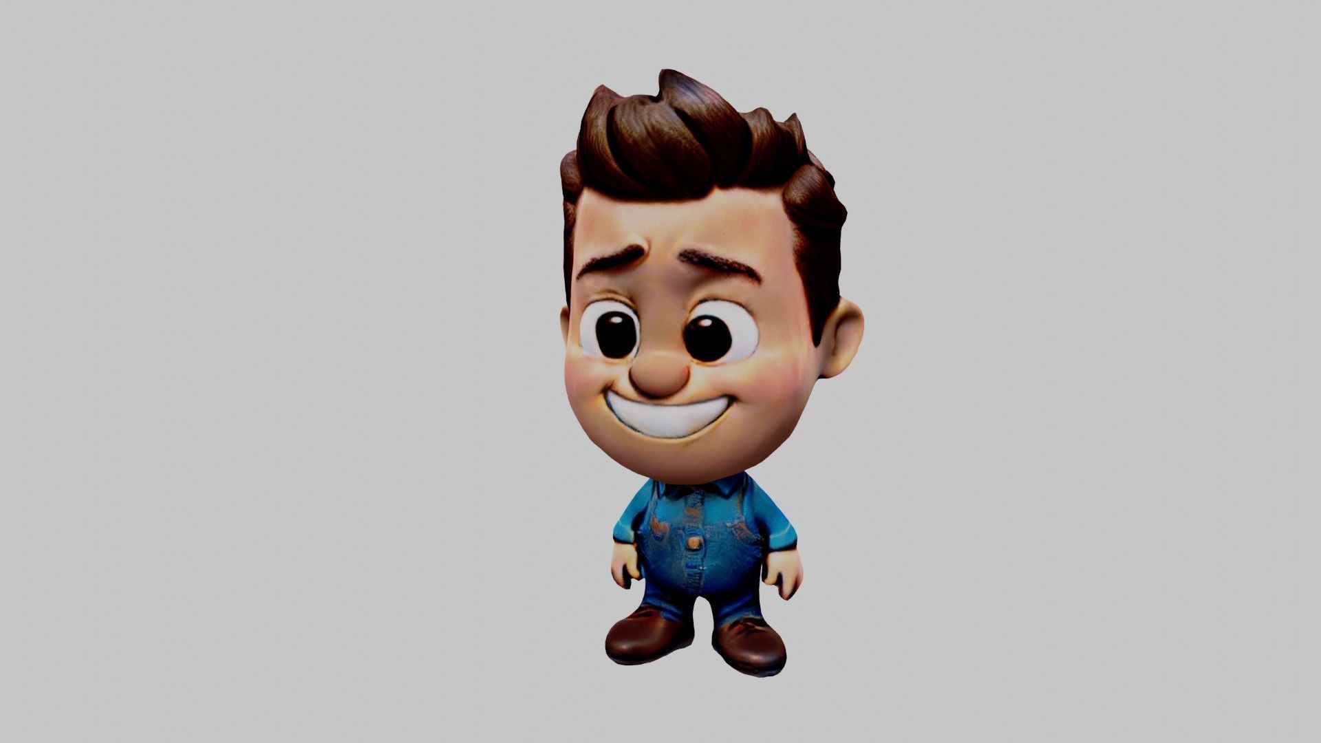 Cartoon Character Boy Low-poly 3D model_3