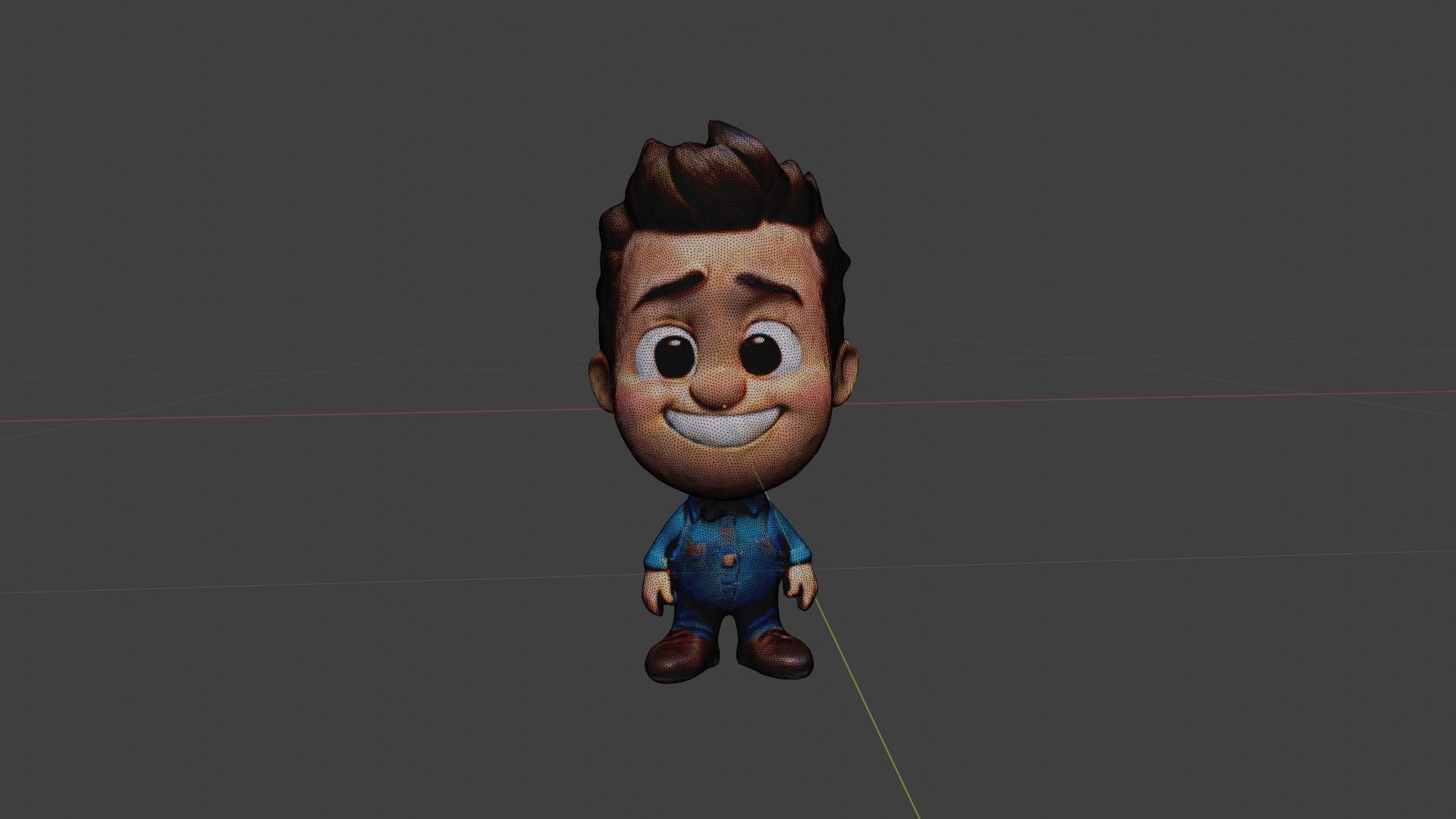 Cartoon Character Boy Low-poly 3D model_7
